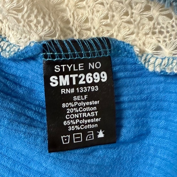 NWOT POL Mixed Media Boho Patchwork Blouse - Picture 8 of 9